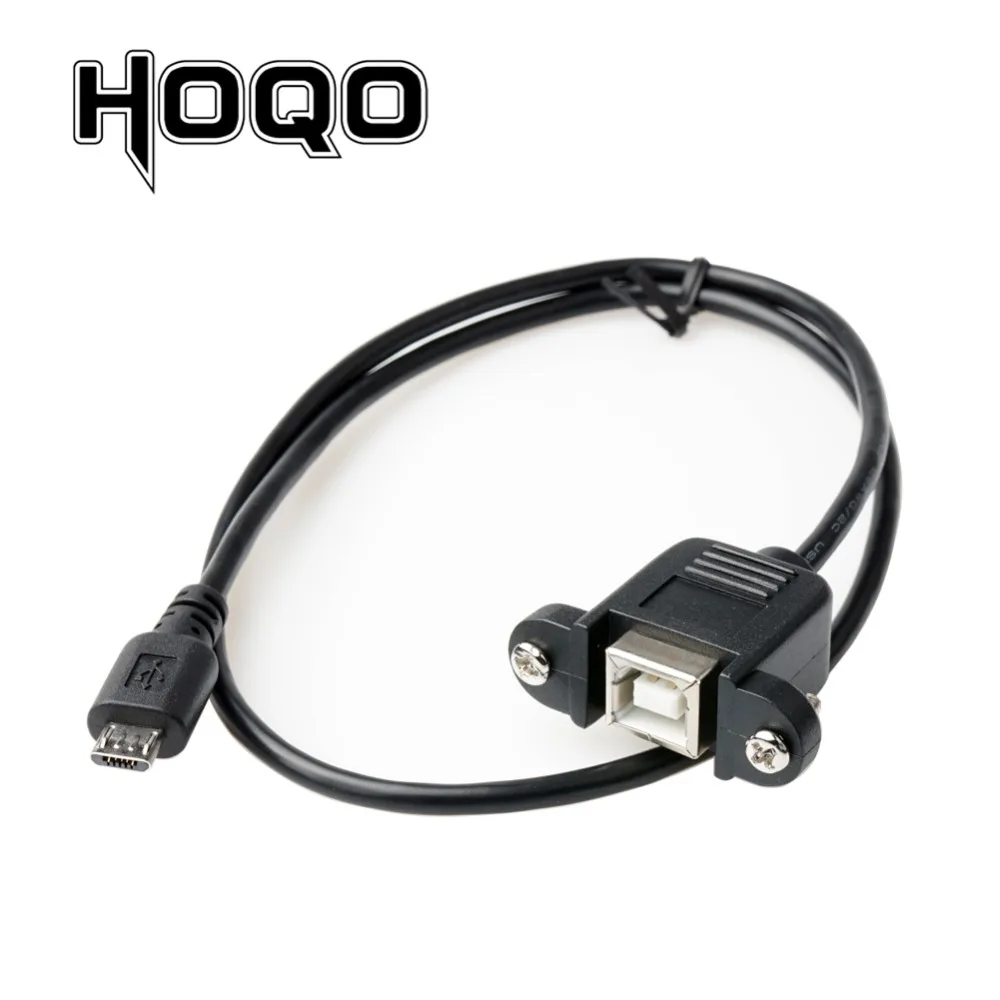 

Micro USB 2.0 Male to USB 2.0 B Type Female Connector Cable 30cm 50cm With Panel Mount Hole Type B Female to Micro-B Male Cord