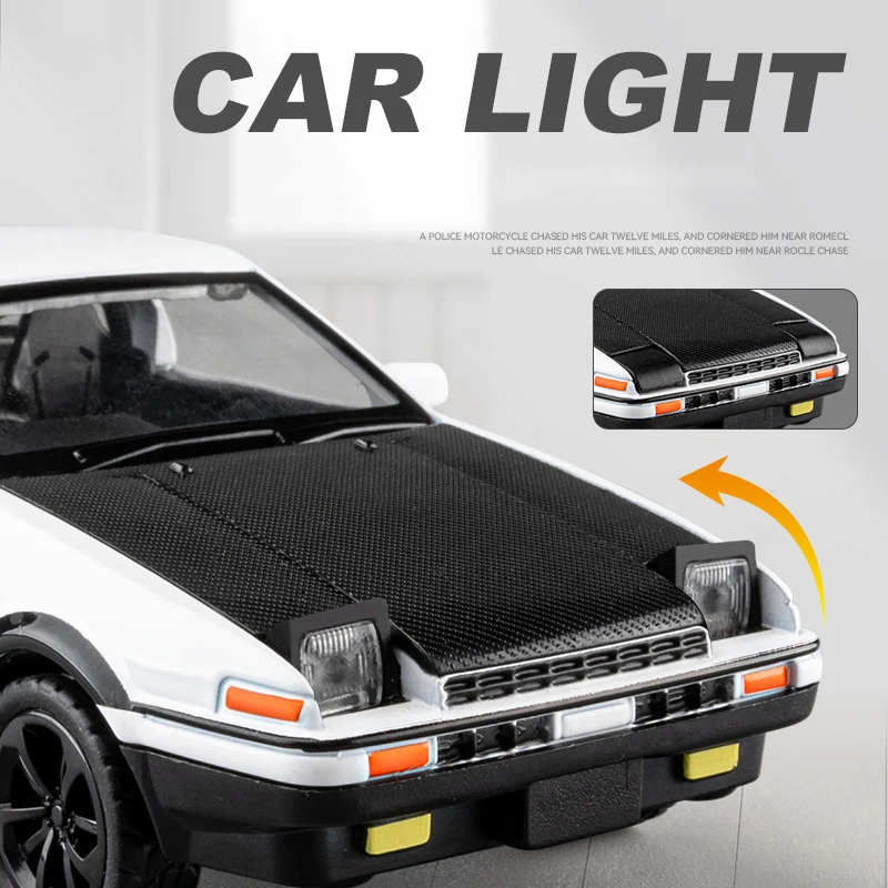New 1:36 Initial D AE86 Alloy Car Diecasts & Toy Vehicles Metal Toy Car Model Sound and light Collection Kids Toy 2