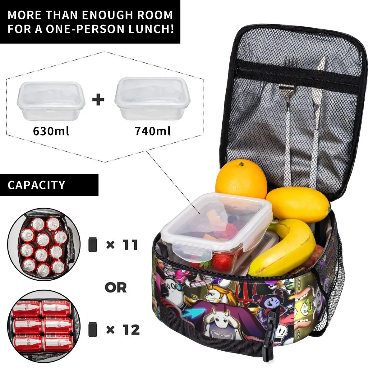 Undertale Accessories Insulated Lunch Bags For Picnic Food Box Portable Cooler Thermal Lunch Boxes