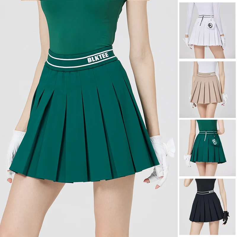 BG New Golf Skirt Women's Spring Summer High Waist Pleated Skort Quick Dry Breathable Tennis Short Dress with Safety Shorts