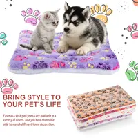 Tapis pour animaux de compagnie en flanelle, lit pour chien et chat, tapis de couchage épais, couverture pour chiot, chaton, lit pour petits et grands chiens 2