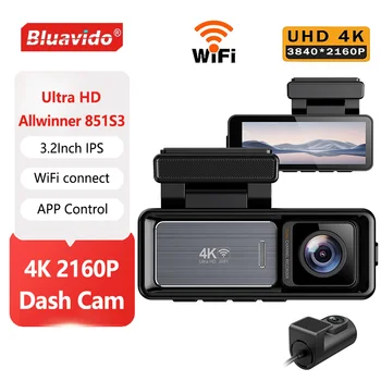 Dual Channel 4K Front And 1080P Rear Dash Cam Built in WiFi Starvis Sensor HDR Night Vision Parking Mode G Sensor 170 Wide WDR