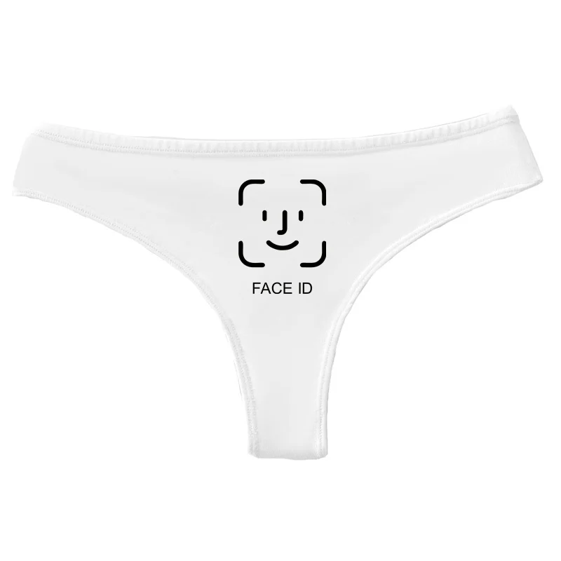 FACE TOUCH ID Funny Underwear for Women Sexy Lingerie Temptation Thong Low-waist Panties Female Briefs Breathable G String