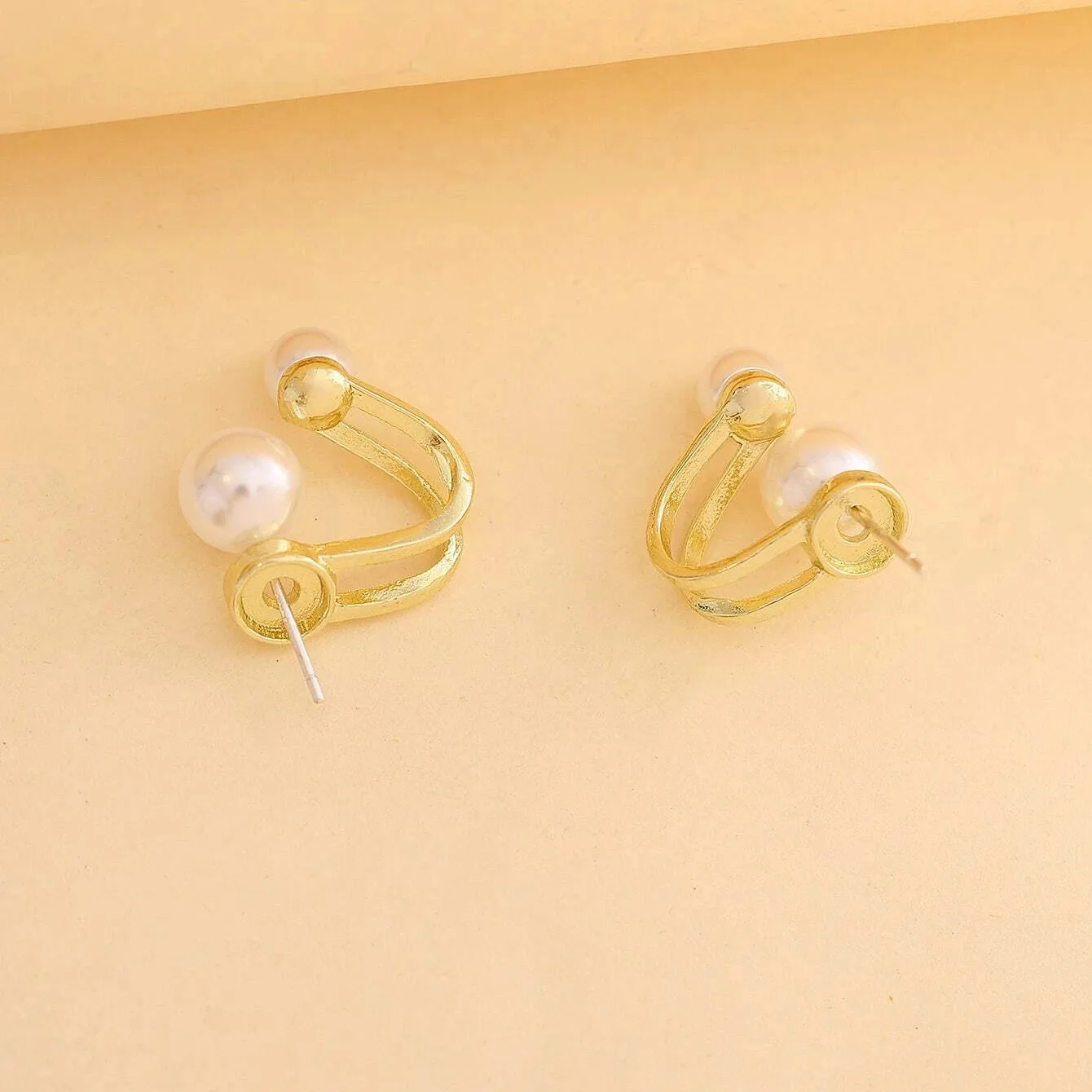 Pearl Hoop Earrings - Image 3