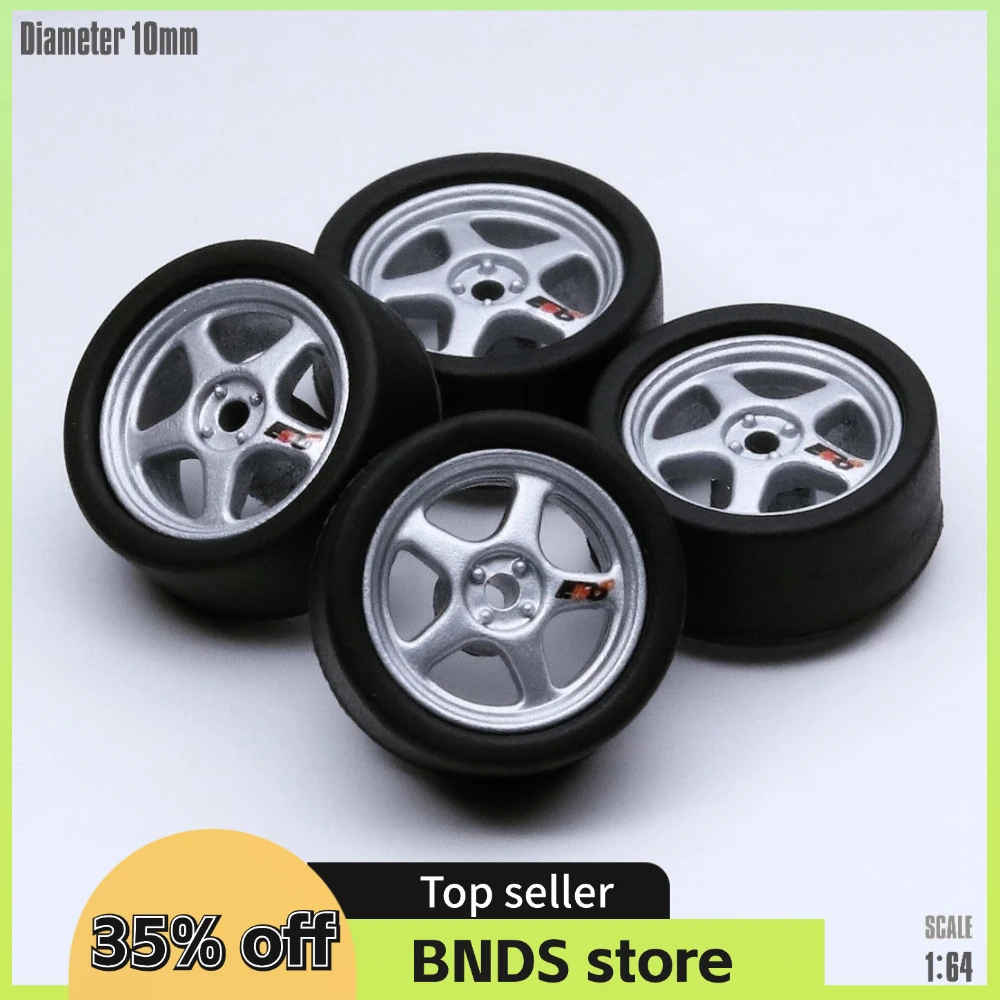 SpeedCG 1/64 ABS Wheels with Rubber Tire Type F Modified Parts Diameter 10mm For Model Car Racing Vehicle Toy Hotwheels Tomica 4