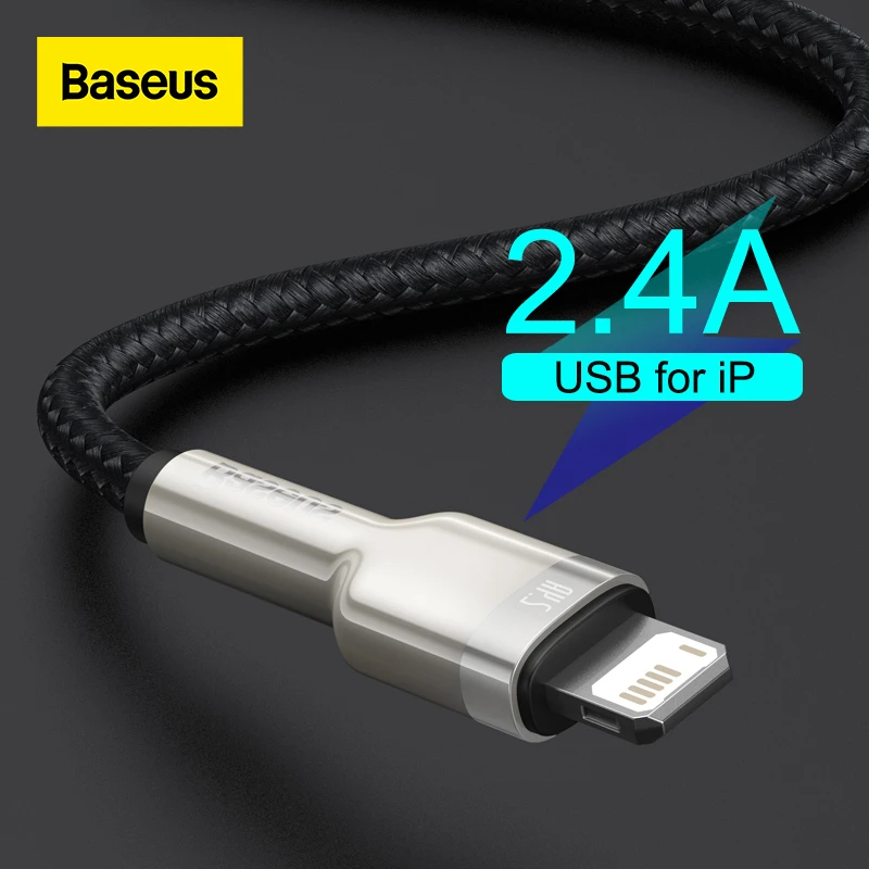 Baseus USB كابل آيفون 11 12 برو ماكس Xs Xr X 2.4A شحن سريع كابل آيفون كابل  7 SE 8 زائد شاحن لباد الهواء|كابلات الهاتف المحمول| - AliExpress