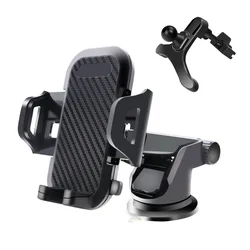 Universal 3 - IN - 1 Car Phone Holder and Stand for Dashboard, Windshield, and Air Vent (2 - IN - 1)