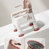 Non-Slip Bathing Stool, Emergency Shower Seat, Mobile Toilet with Backrest, Disabled Bath Aid for Elderly, Bathing Assist 2