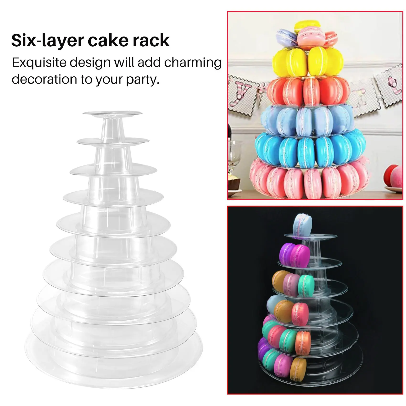 

10 Tier Cupcake Holder Stand,Round Macaron Tower Stand,Clear Cake Display Rack for Wedding Birthday Party Decor