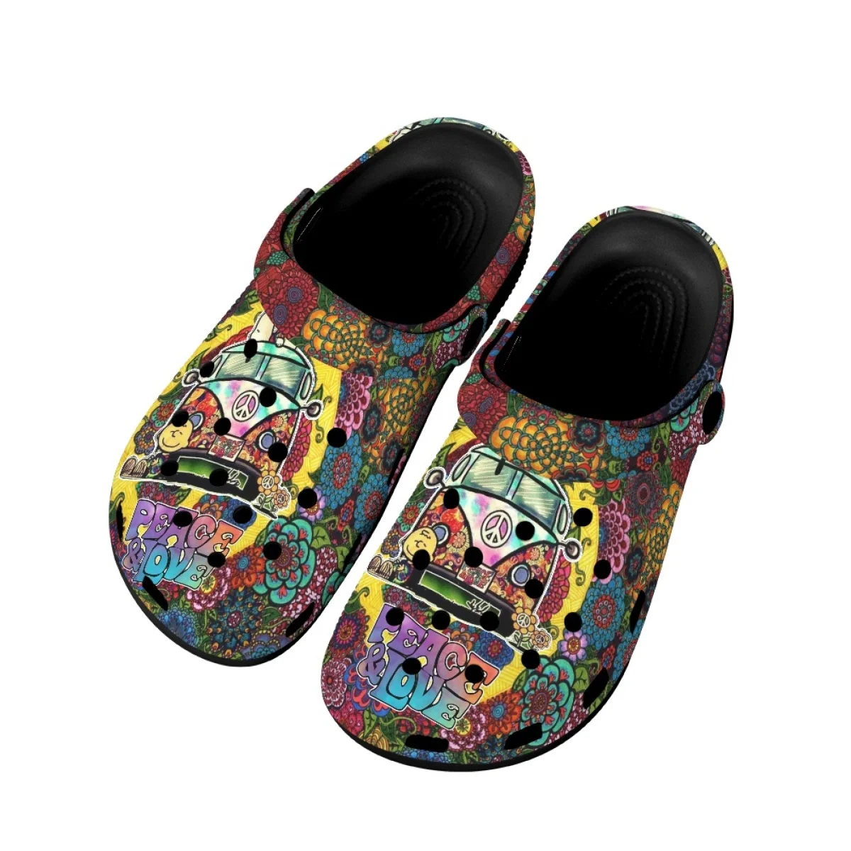 Outdoor Slippers Women Summer Peace And Love Design Print Fashion Ladies Home Sandals Shoes Woman Flats Breathable Beach Slides