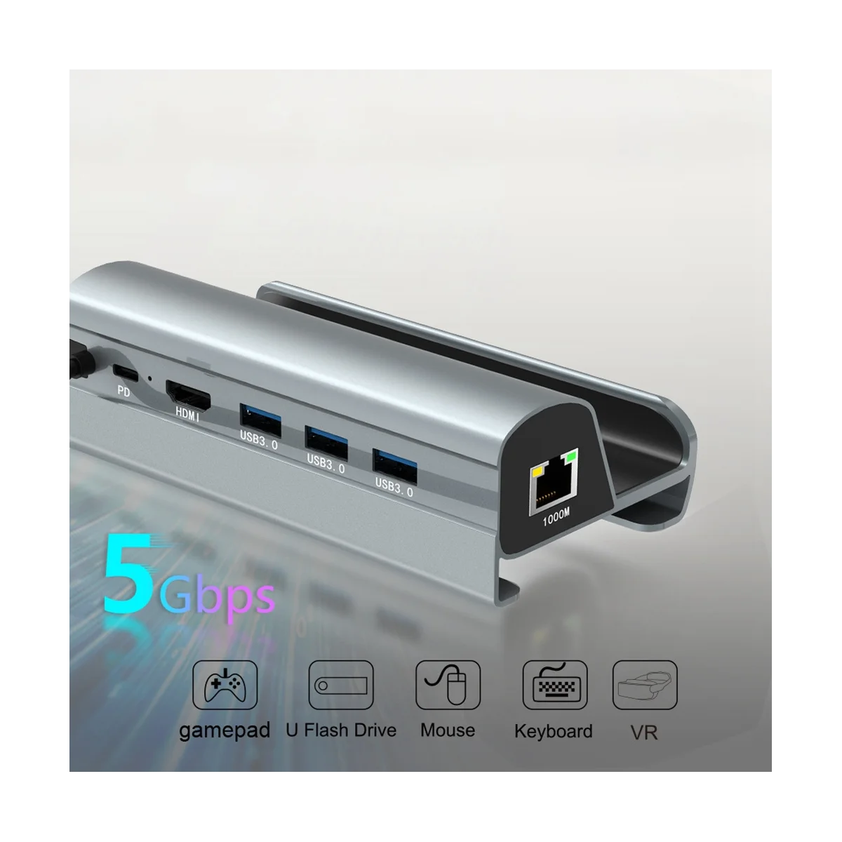 

Док-станция с разъемом USB Type-C для подключения к порту RJ45
