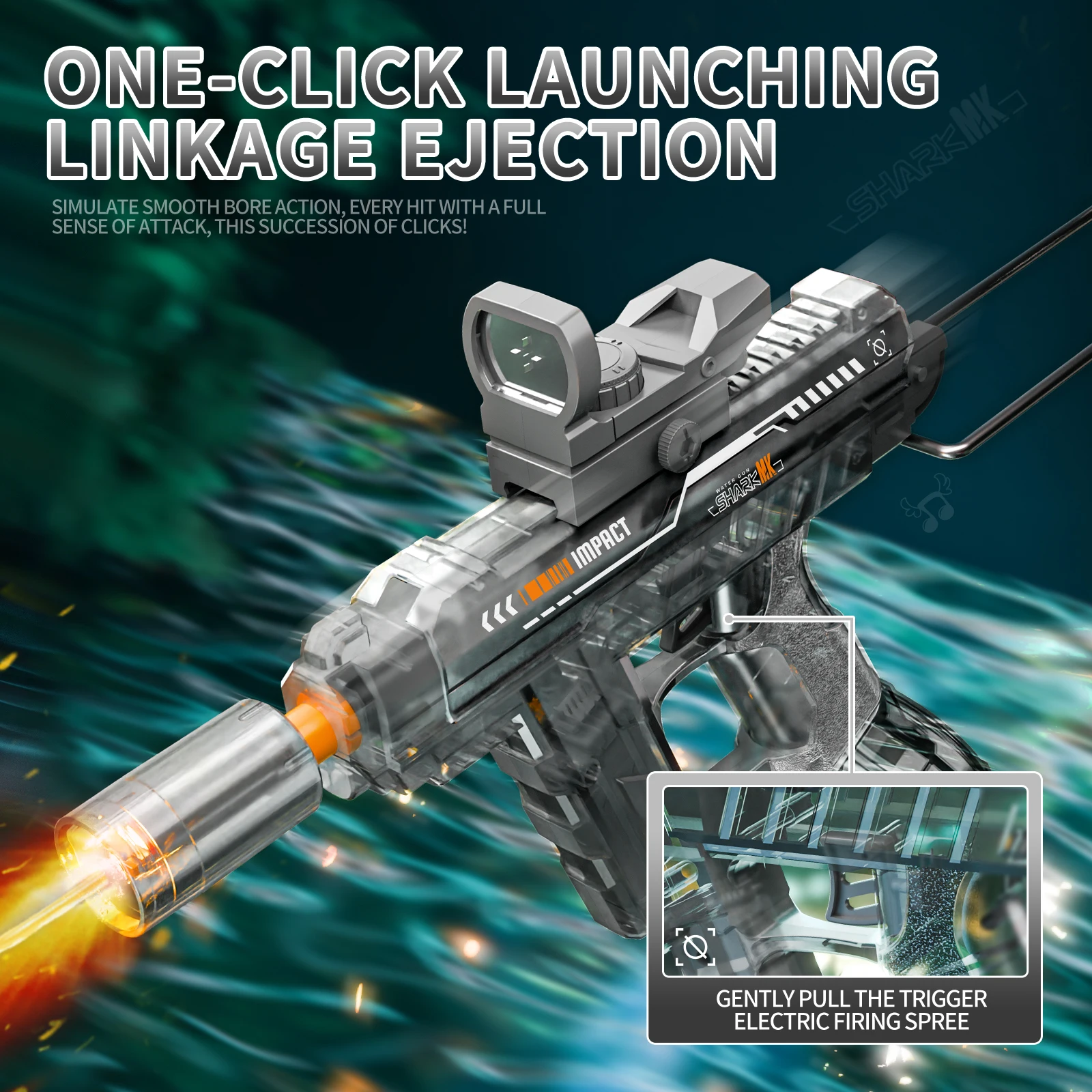 Electric High-Speed Flashing Lights Water Gun - Large Capacity Children's Toy