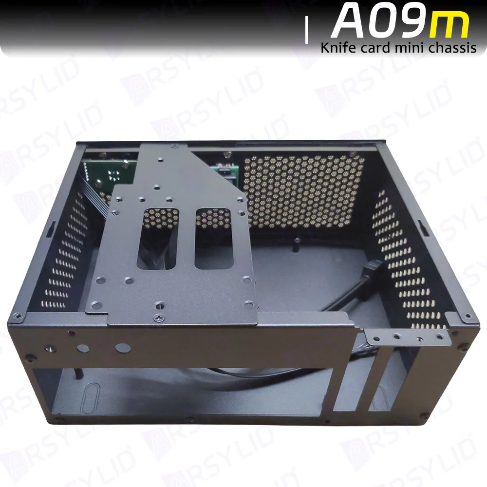 Computador Portátil pc A09m 3.6 l Itx Chassis Cartão de Faca a4 Suporte Htpc Pcie 2.5 Ssd Drive Mini Ipc Flex Psu Case A09m - Imagem 5