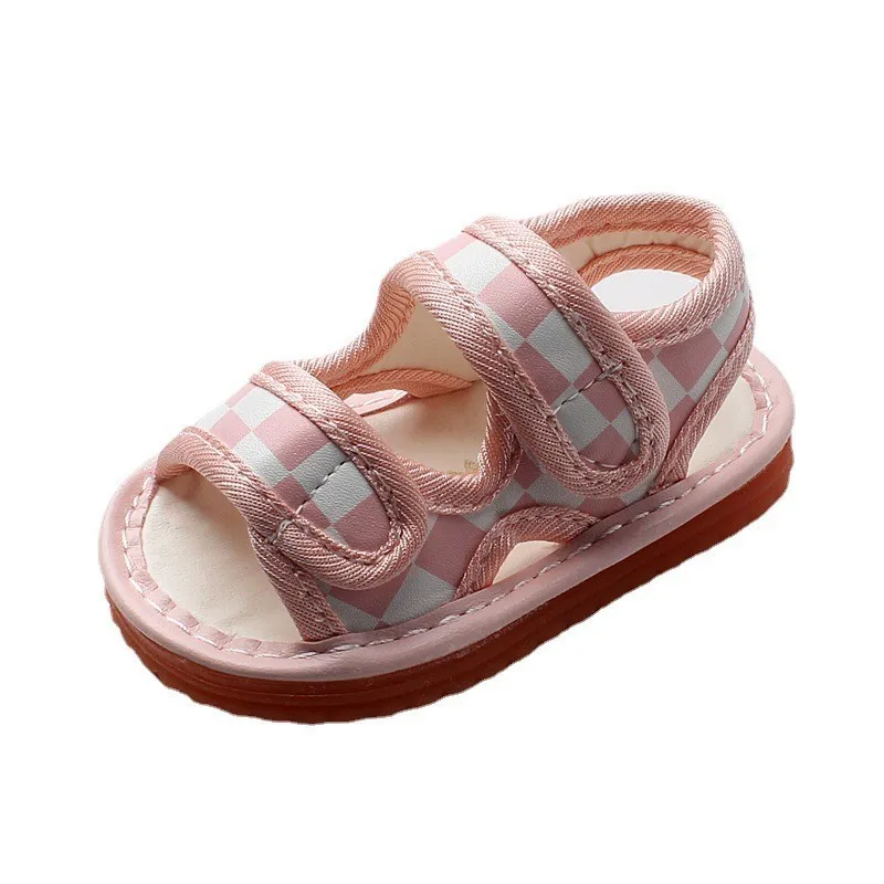 SandaliasChildren Voice Shoe Colorful Summer New Kid Shoe Boy Sandal 0-2Year Soft Sole Comfortable Baby Shoes Sandals for Girls