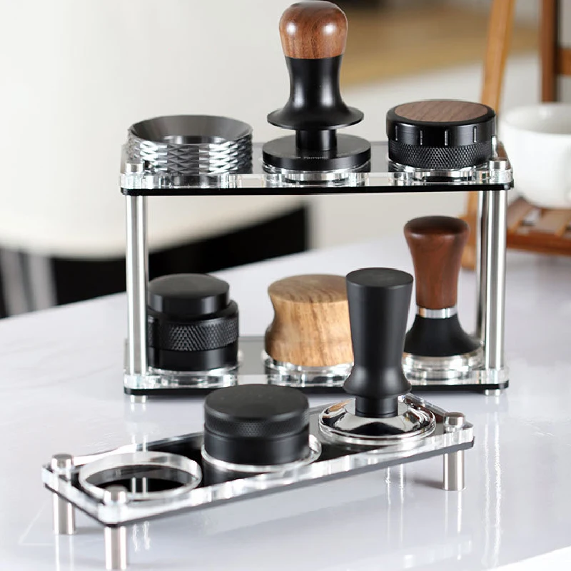 Acrylic-Coffee-Appliance-Storage-Rack-Double-Shelf-Powder-Presser ...