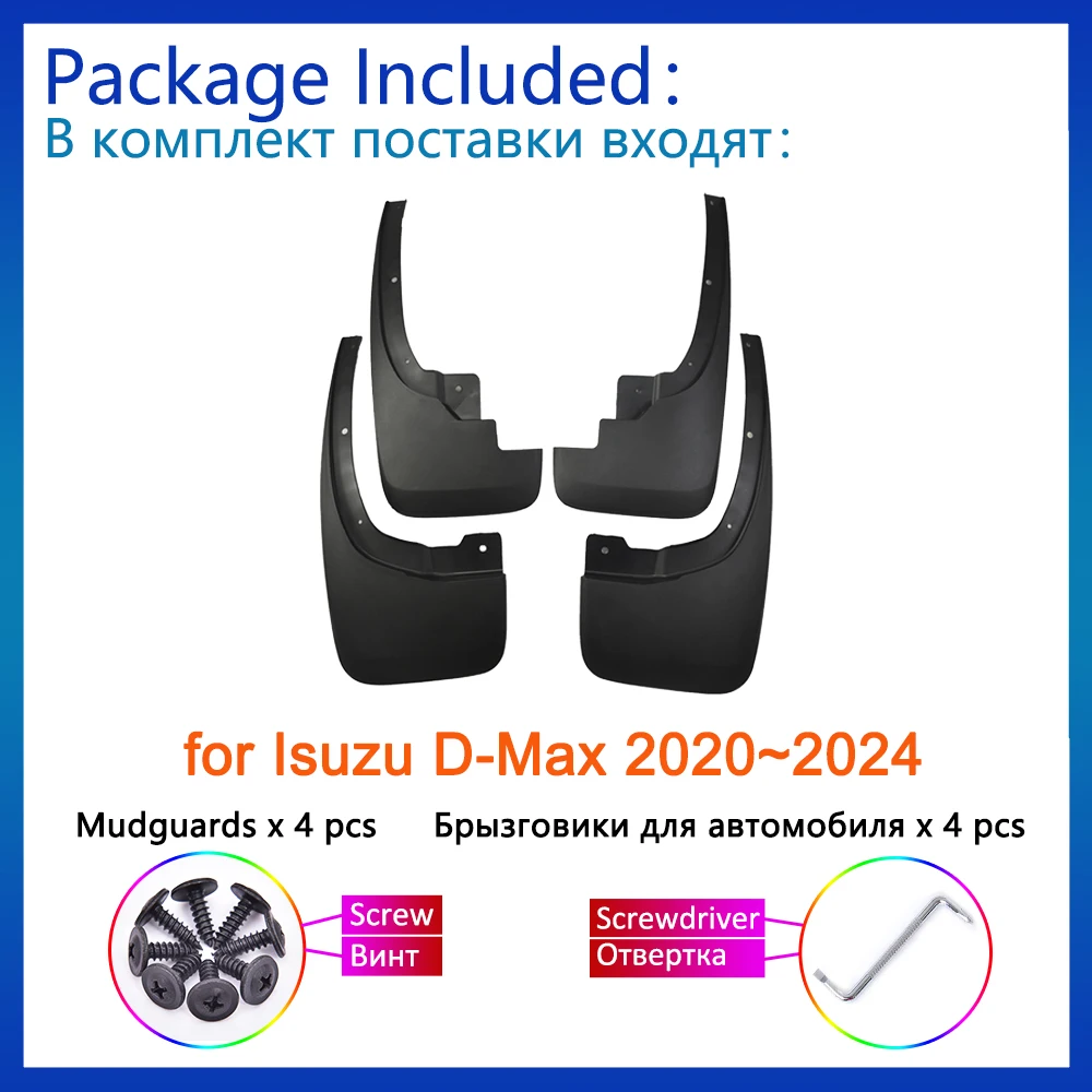 for Isuzu D-Max 2020 2021 2022 2023 2024 RG01 Accessories Mudguards Upgrade  Anti-splash Guards Front Rear Wheels Fender Mudflap