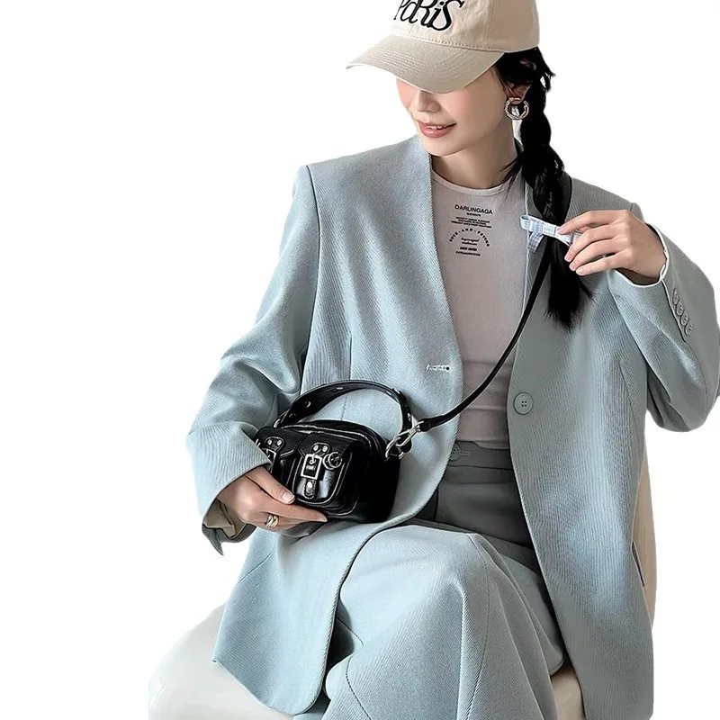 Women's Vintage Soft Leather Crossbody Bag Small Camera Purse for Daily Use Fashion Shoulder Handbag