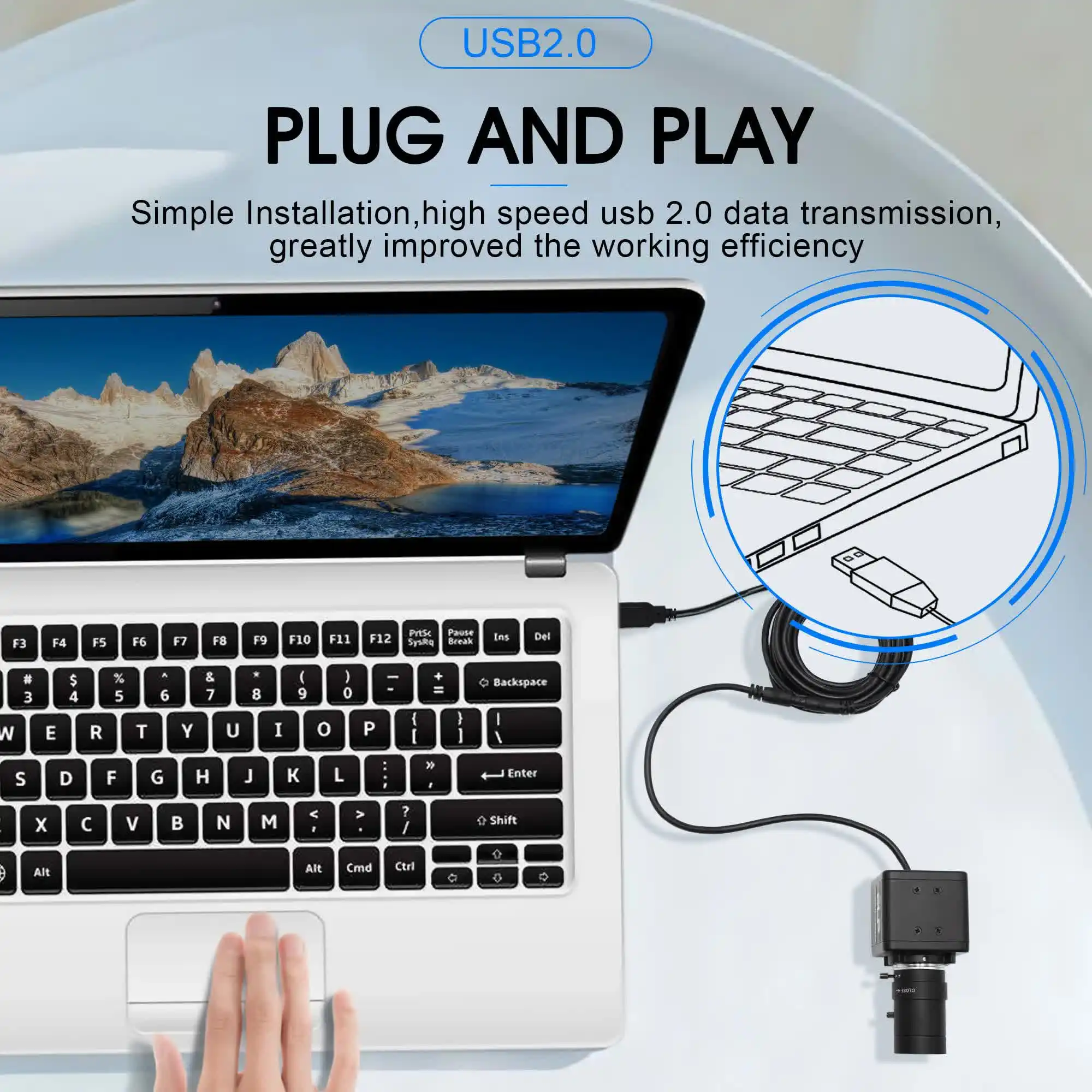 SVPRO USB 카메라 720P CS 마운트 가변 초점 웹캠, UVC 안드로이드 리눅스 윈도우 맥 무료 드라이버, 화상 회의용 USB 웹캠, 5-50mm
