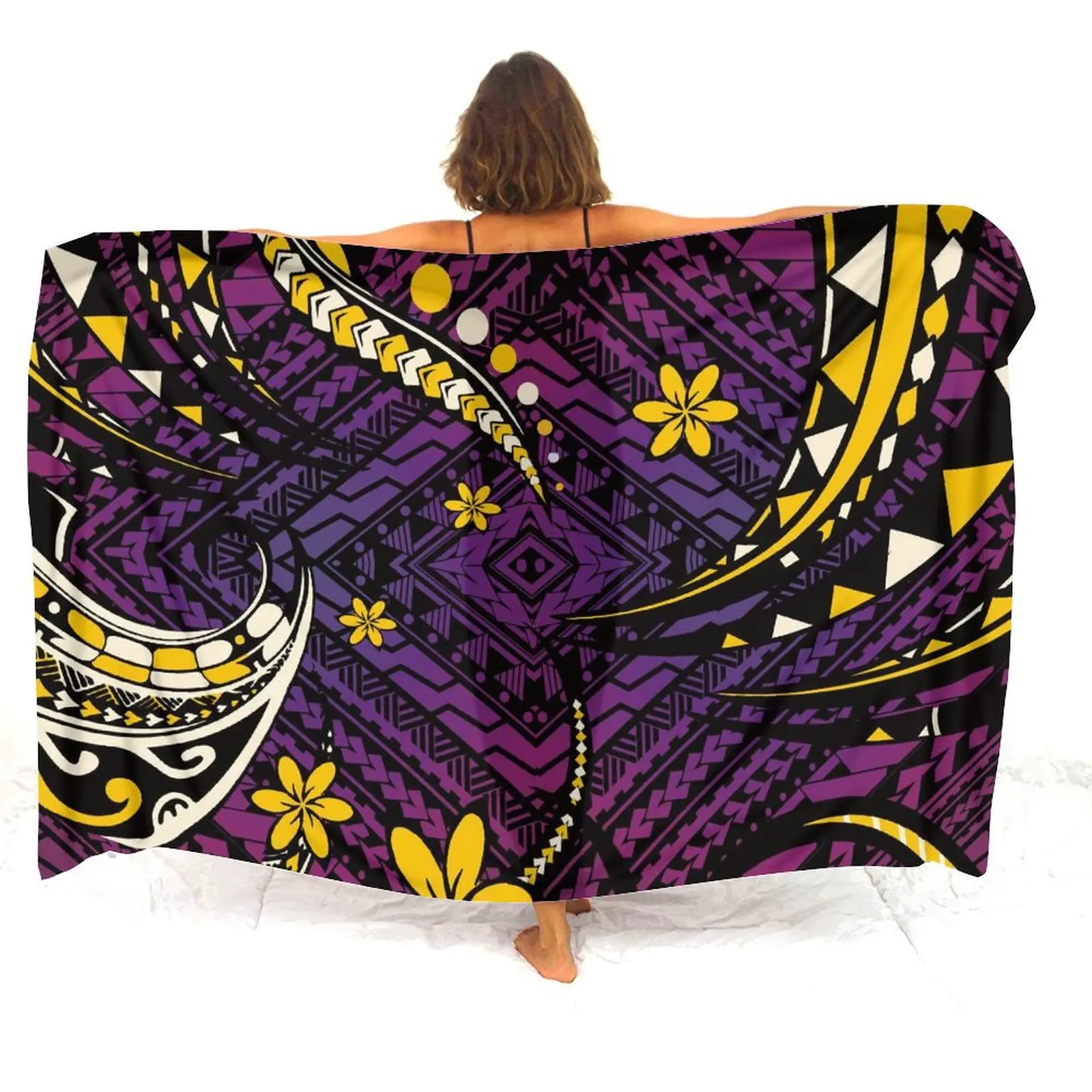 

Женское пляжное платье-саронг с цветочным принтом