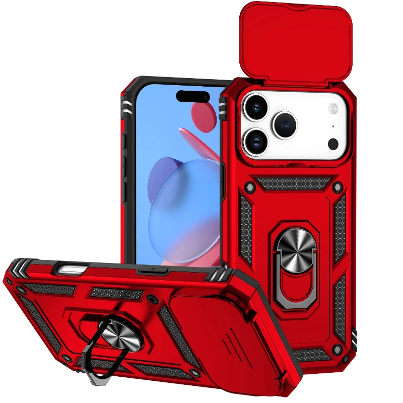 Shockproof Armor Phone Case with Slide Camera Protection and Enhanced Durability