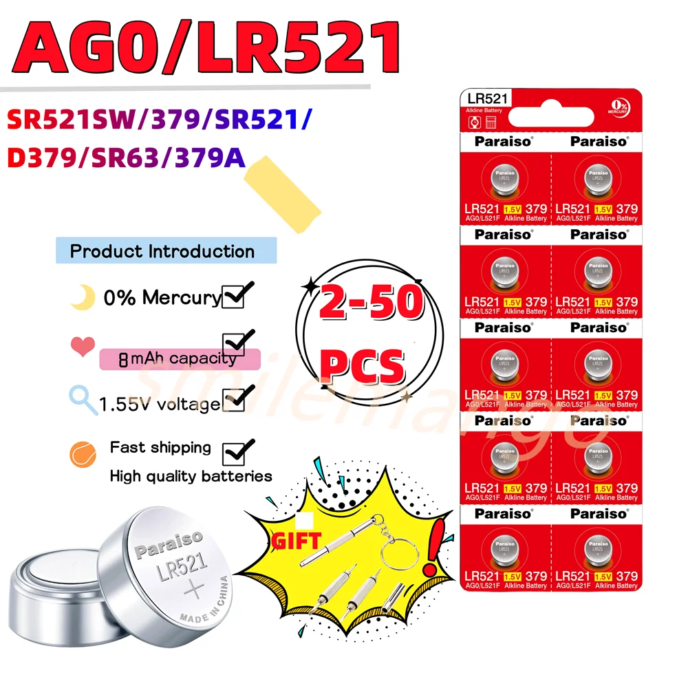 NEW-High-Capacity-LR521-AG0-Button-Batteries-SR521SW-379A-379-179-D379 ...