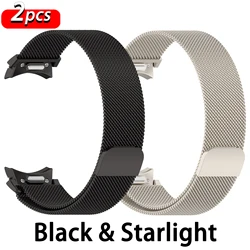 Elegant Milanese Loop Metal Watch Band - Adjustable Stainless Steel Bracelet Strap for Watch 6 classic 43mm (Black-Starlight)