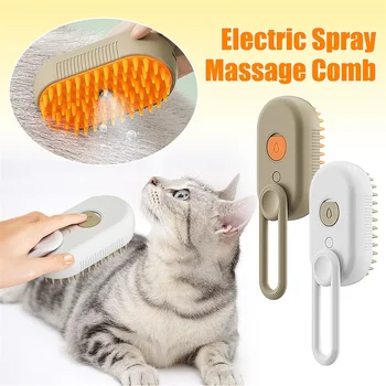 Cat Steam Brush Steamy Dog Brush 3 In 1 Electric Spray Cat Hair Brushes For Massage Pet Grooming Comb Hair Removal Combs Pet Pro 1