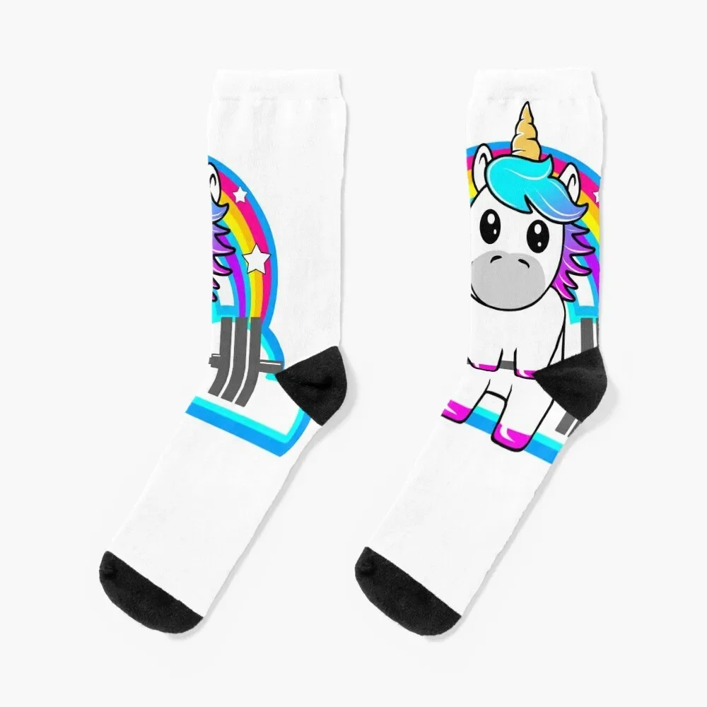 Cute Barbell Unicorn / Fitness Life Socks Moda Giapponese Escursionismo Compressione Calzini Da Donna Da Uomo
