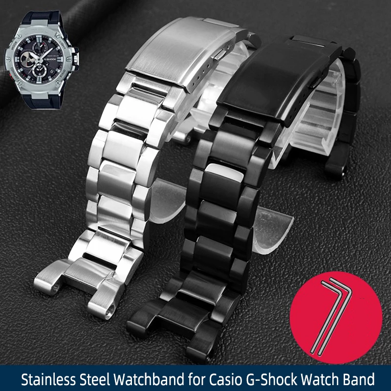 Watches Casio Gst B100 Bracelet | Watch Strap G Shock Gst W110 - Stainless  Steel - Aliexpress