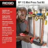 72553 Model RP 115 Compact Hydraulic Press Tool Kit with SlimGrip Handle and ProPress Jaws Lightweight Swivel Head One-Handed 3