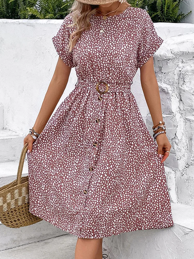 

JIM & NORA Summer Fashionable New European And American Women's Fashion Elegant Comfortable Printed Dress For Lady Ropa De Mujer