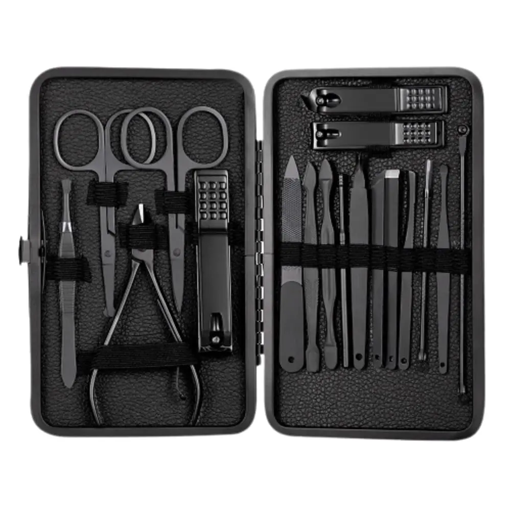 7/10/16/18Pcs Stainless Steel Nail Clipper Cutter Trimmer Earpick Grooming Kit Manicure Pedicure Scissor Tweezer Nail Tools Set