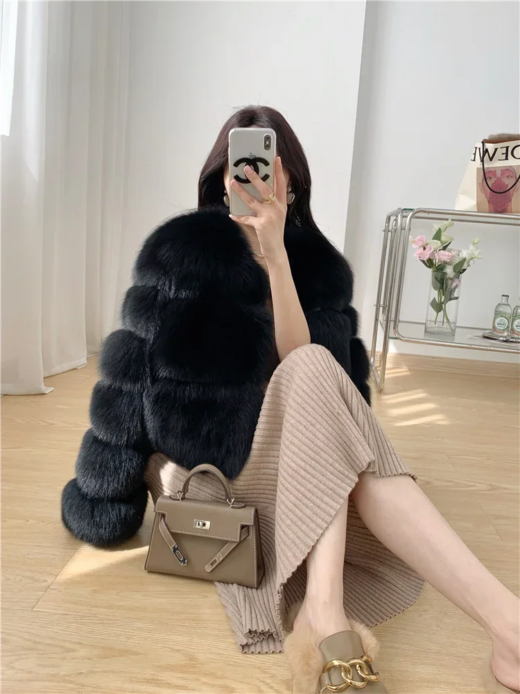 Fox Fur Coat Grass Women's Closing Short Young Thick Warm Streetwear Autumn/Winter Jackets for Women 2023 Thick Warmv Collar 1Pc