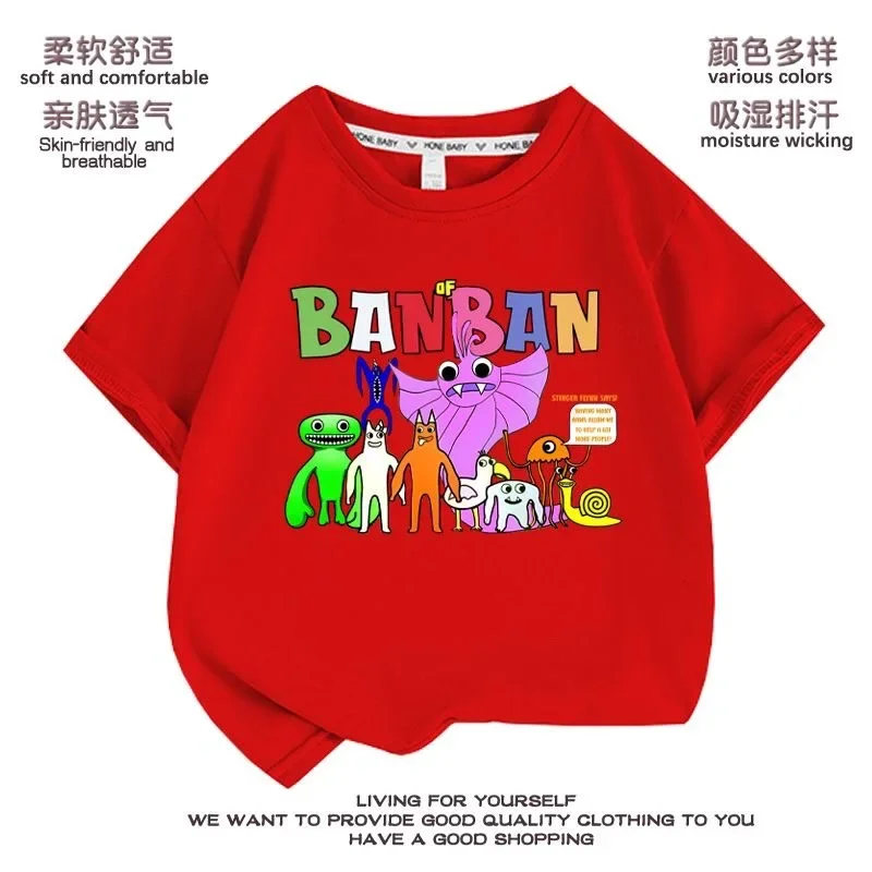 

Футболка Garten of Banban с коротким рукавом, новый стиль для детей маленького и среднего размера, летний детский стиль, универсальная и