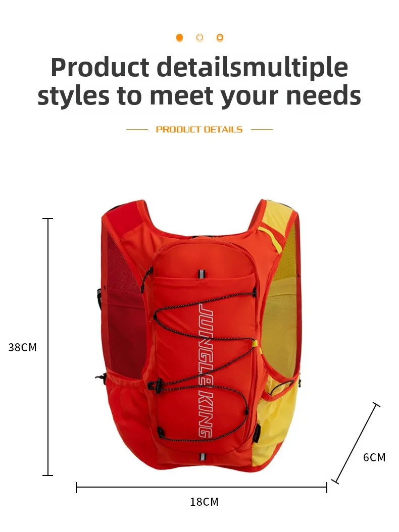 JUNGLW KING New 15L Trail Running Backpack Lightweight Hydration Pack Outdoor Sports Rucksack for Ultra Trail Run Cycling Hiking 5