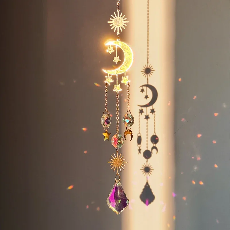 Cosmic Themed Crystal Pendant Suncatcher Galaxy Sun Catcher Rainbow Light Spot for Room Balcony Window Christmas Tree Decoration