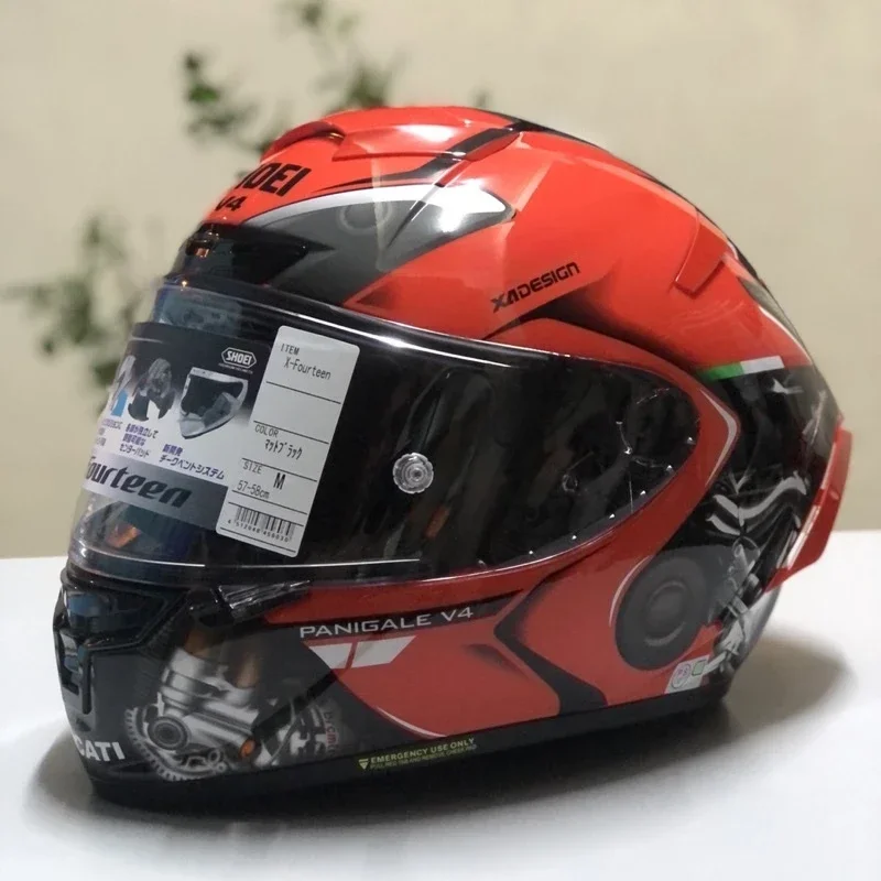 X 14 헬멧 X-14 Panigale V4 레드 헬멧, 풀 페이스 레이싱 오토바이 헬멧