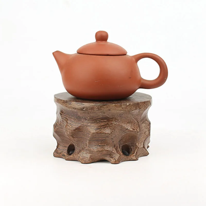 Rosewood Root Carving for Handicraft, Chicken Wing Wood, High and Low Antique Stone, Antique Base, Purple Clay Teapot with Sol