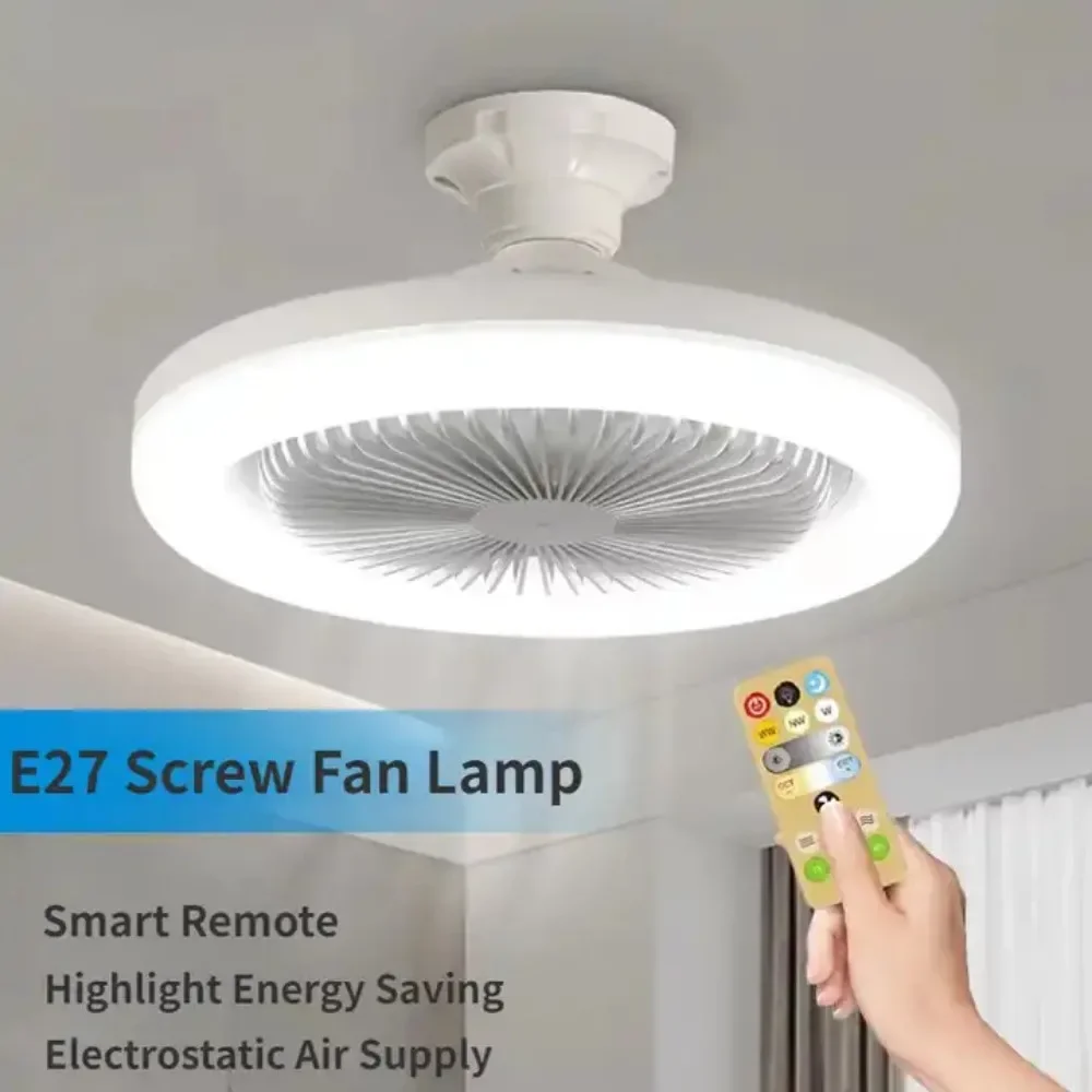 LED Ceiling Fan with Lighting Lamp Remote Control Aromatherapy Fan Lamp Suitable for E27 Converter for Bedroom Living