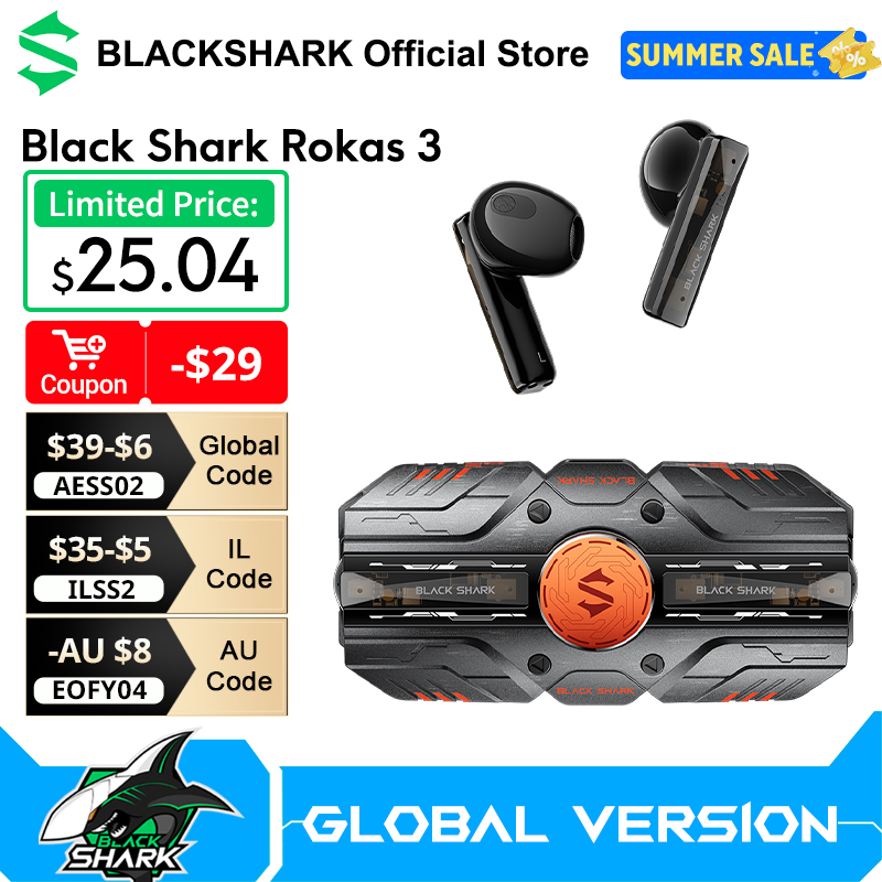  Blackshark Rokas 3 Bluetooth Earphones HiFi Stereo Ultra-Low Latency 24 Hours Battery Life RGB Light fidget spinner gameplay 