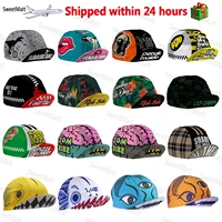 SweetMatt Classic Retro Pizza Dinosaur Bulldog Green White Red  Polyester Bicycle Men's Caps Quick Dry Cycling Sports Balaclava 1