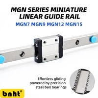รางเลื่อนเชิงเส้นขนาดเล็กซีรีส์ MGN – MGN7 / MGN9 / MGN12 / MGN15 C&H | แบบแคบพร้อมรถเลื่อนเดี่ยว สำหรับ CNC, เครื่องพิมพ์ 3D, ระบบอัตโนมัติ 1