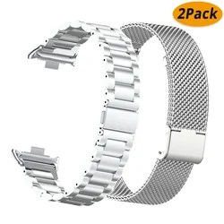 Elegant Stainless Steel Bracelet for Smartwatch Wristbands (2Pack - Silver)