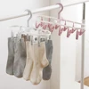 2024 New Collapsible Clothes Drying Rack Travel Shirt Socks Hangers with Clips Foldable Pants Clothes Hangers Closet Organizer 2