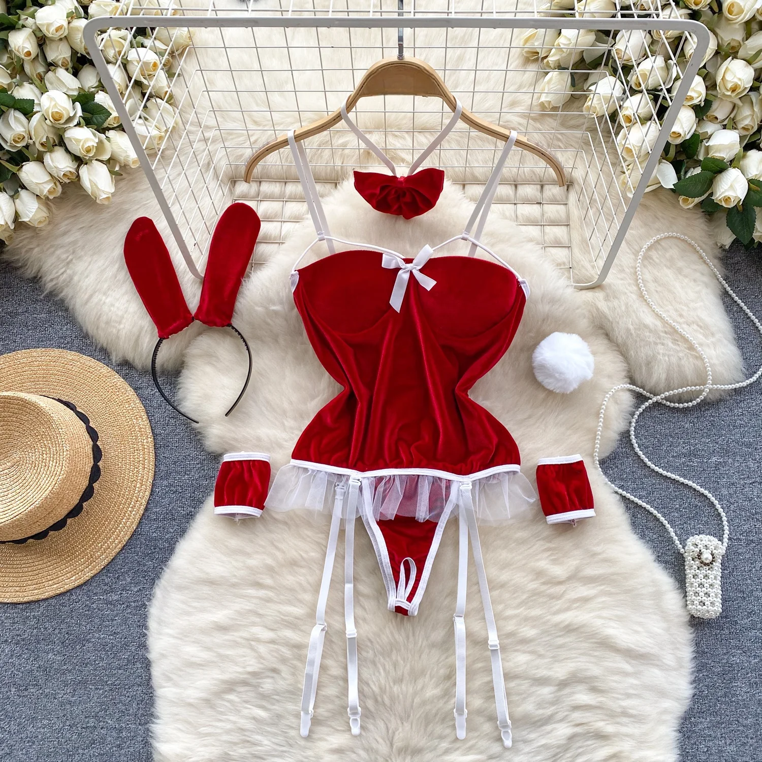 Japan Girls Vintage Cosplay Costume Sexy JK Uniform Skirt Suits Pajamas Outfits Erotic Striped Bow Tie Pleated Skirts Set 3