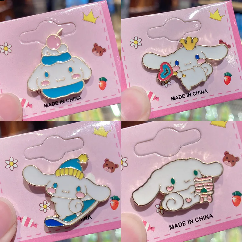 

New Models Love Cinnamoroll Brooch Student Bags with Personalized Creativity and Cute Badges Purin Jewelry Enamel Pins Anime