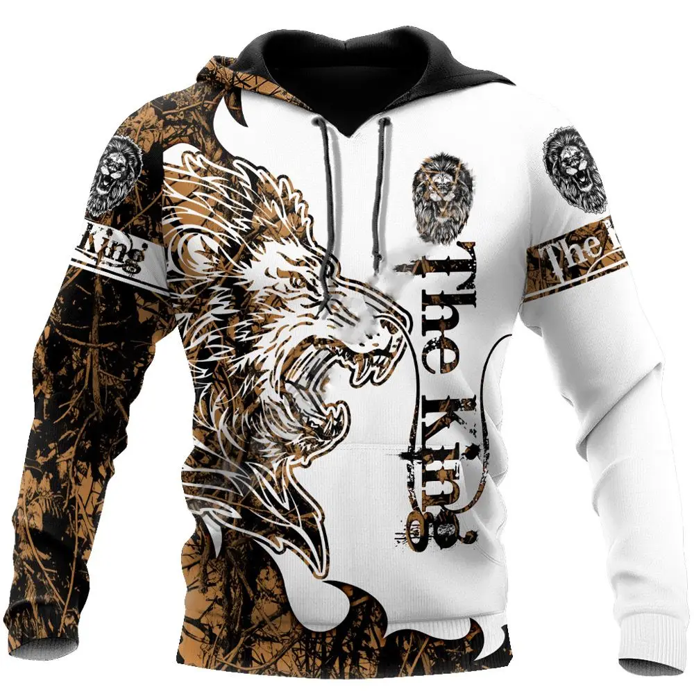 thumbnail image 1 of Sudadera con capucha unisex con estampado 3D de tatuaje de león y tigre de primavera y otoño para hombre, estilo hip hop, estilo Harajuku, básico, de calle, de gran tamaño, 1 of 5