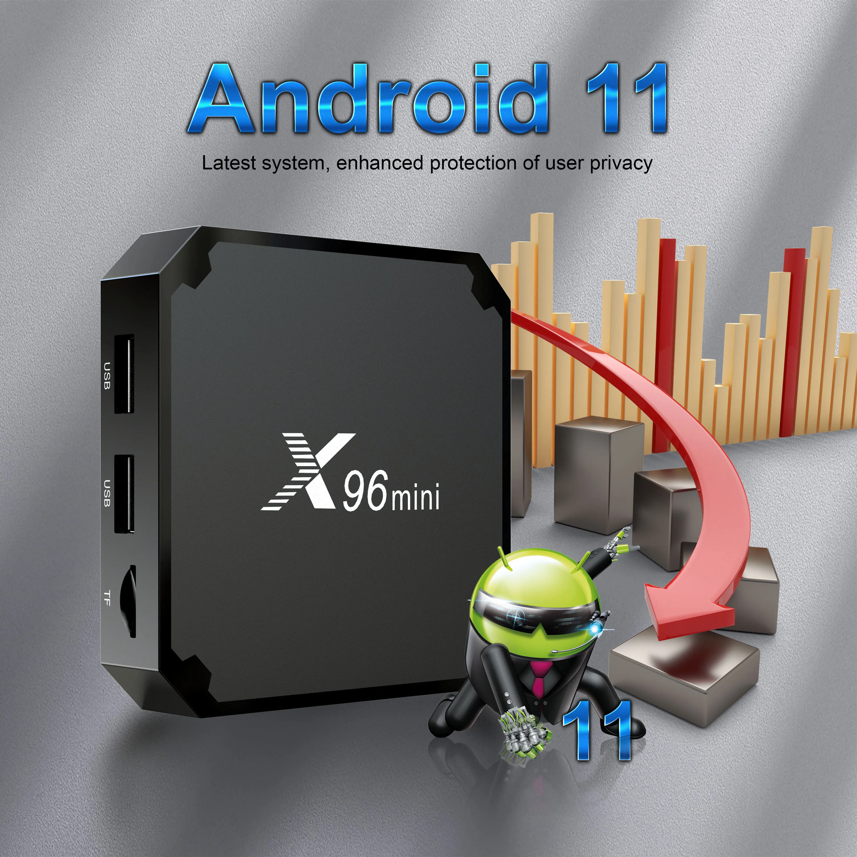 X96 Mini Amlogic S905W2 Android 11.0 Smart TV Box 2.4G 5G WiFi Support 4K H.265 HEVC AV1 HDR10+ tv box smart tv box