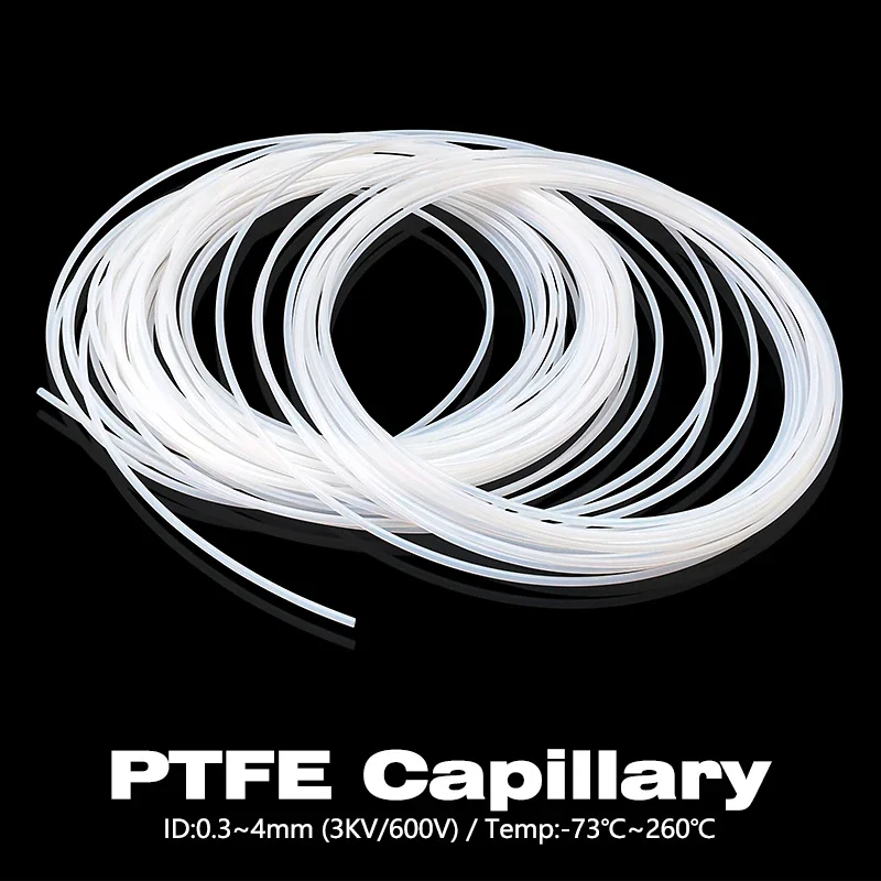 고온 테플론 PTFE 하드 모세관 튜브 1M/3M/5M 내경 0.3mm/0.5/0.6/0.8/1/2/3/4mm 노화방지 내식성