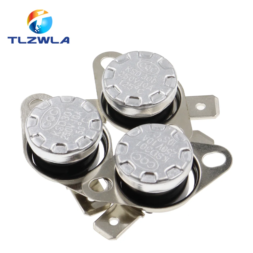 Temperature switch 1PCS normally open KSD301 10A 250V 0-160 degree normally closed bakelite KSD-301 thermostat sensor 50 60 65